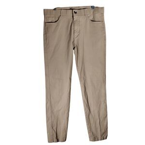 Greyson pants mens 35x32 beige golf chino flat front straight leg slim fit